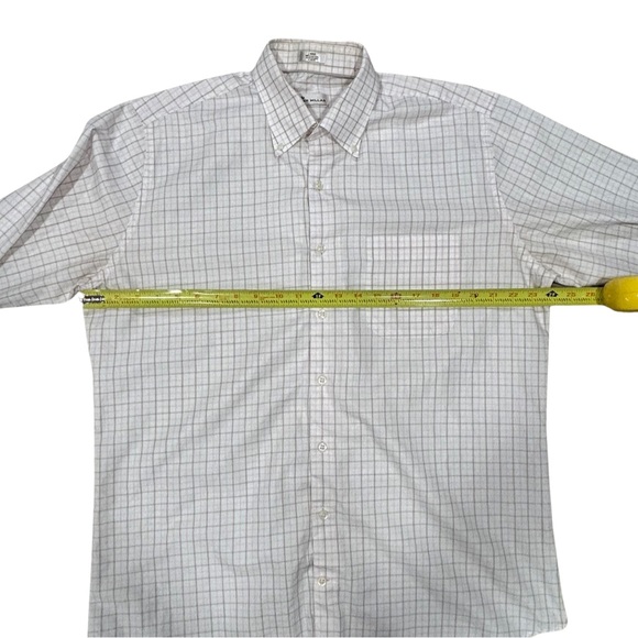 Peter Millar Long-Sleeve Plaid Shirt Large Brown /Pink Cotton Pocket Button Up - Picture 5 of 8